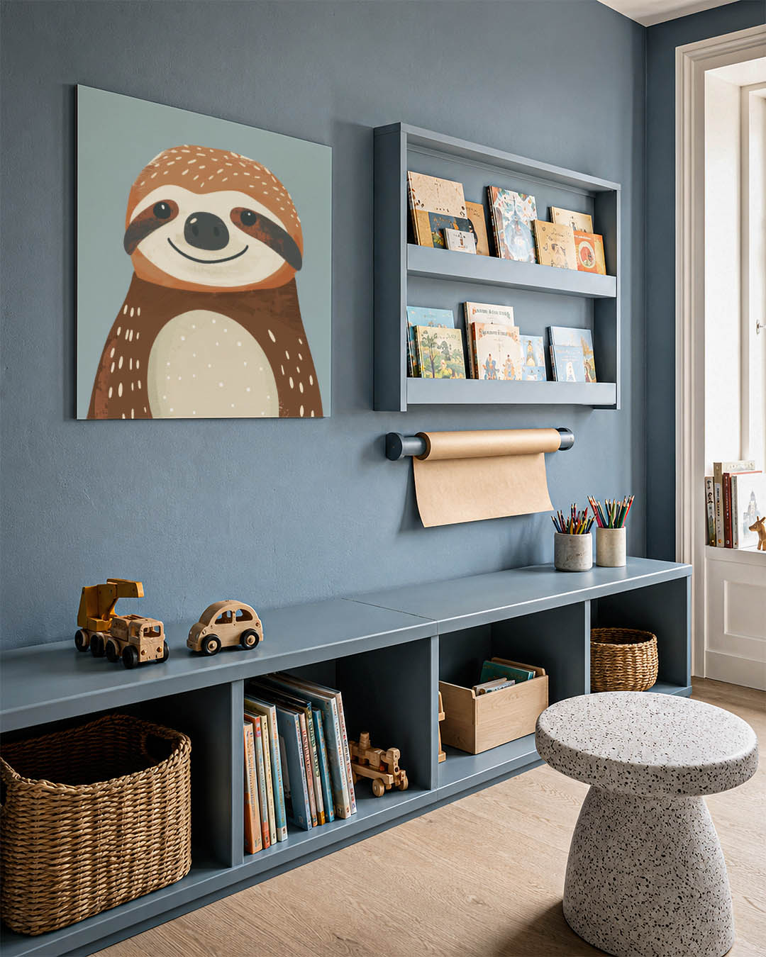 Illustratie van een luiaard Kunstwerk