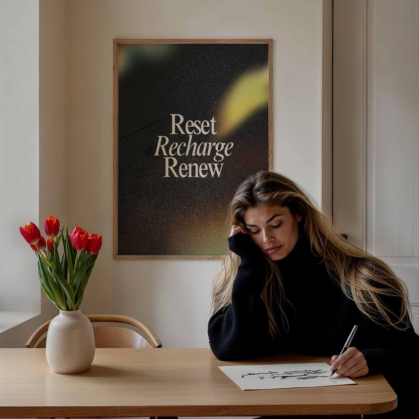 Reset Recharge Renew Poster-WallArtistic