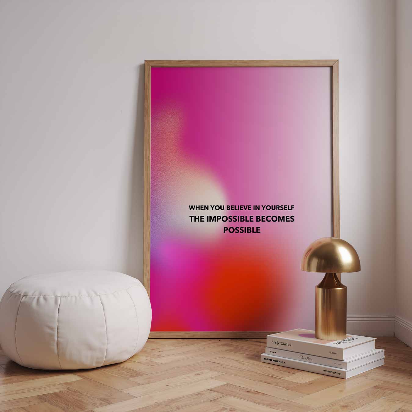 Inspirerende Motivatieposter Roze Poster-WallArtistic