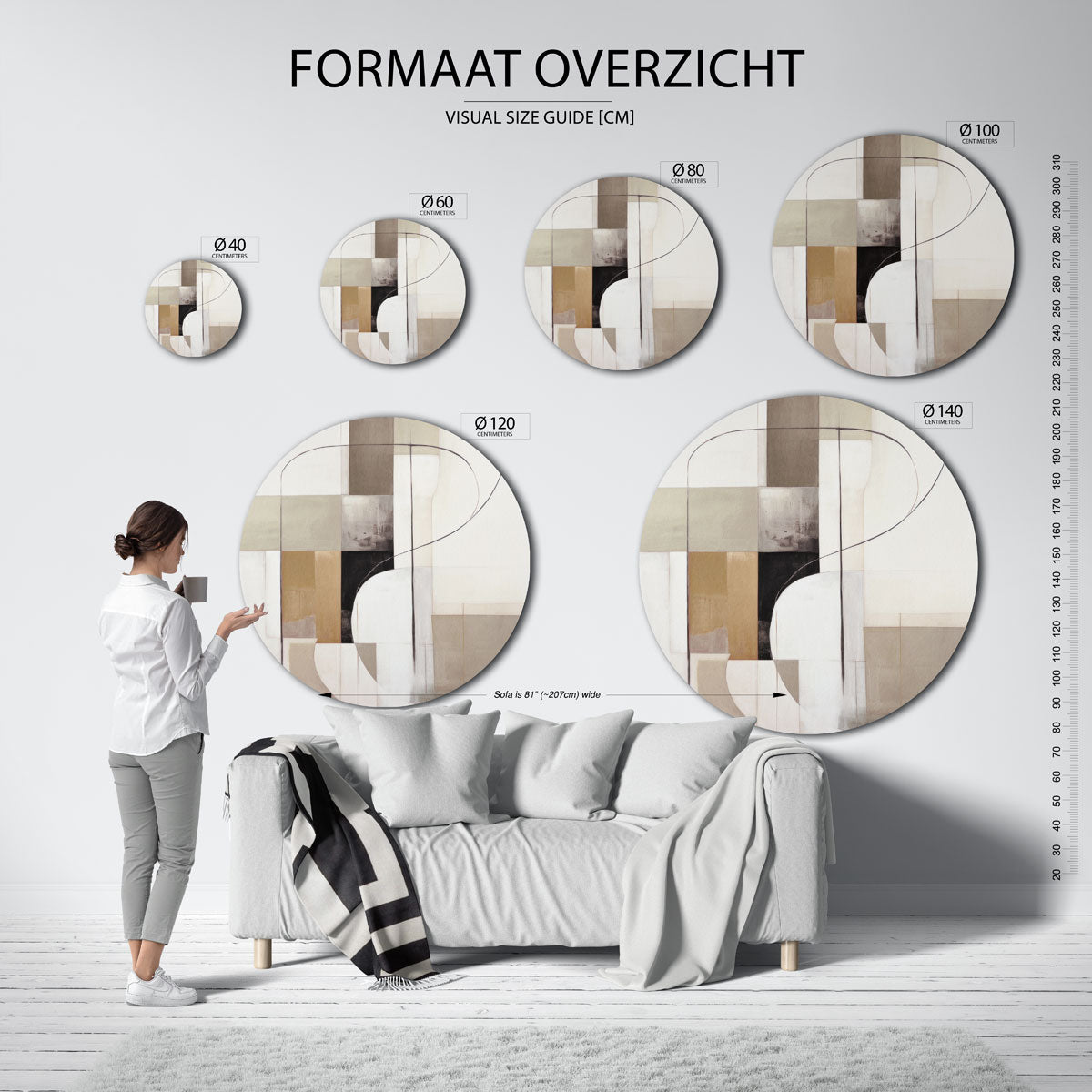 Abstracte vormen Muurcirkel