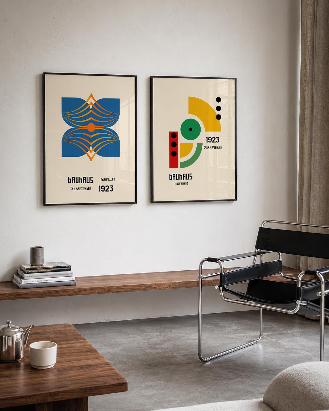 Kleurrijke lijnenspel Posterset