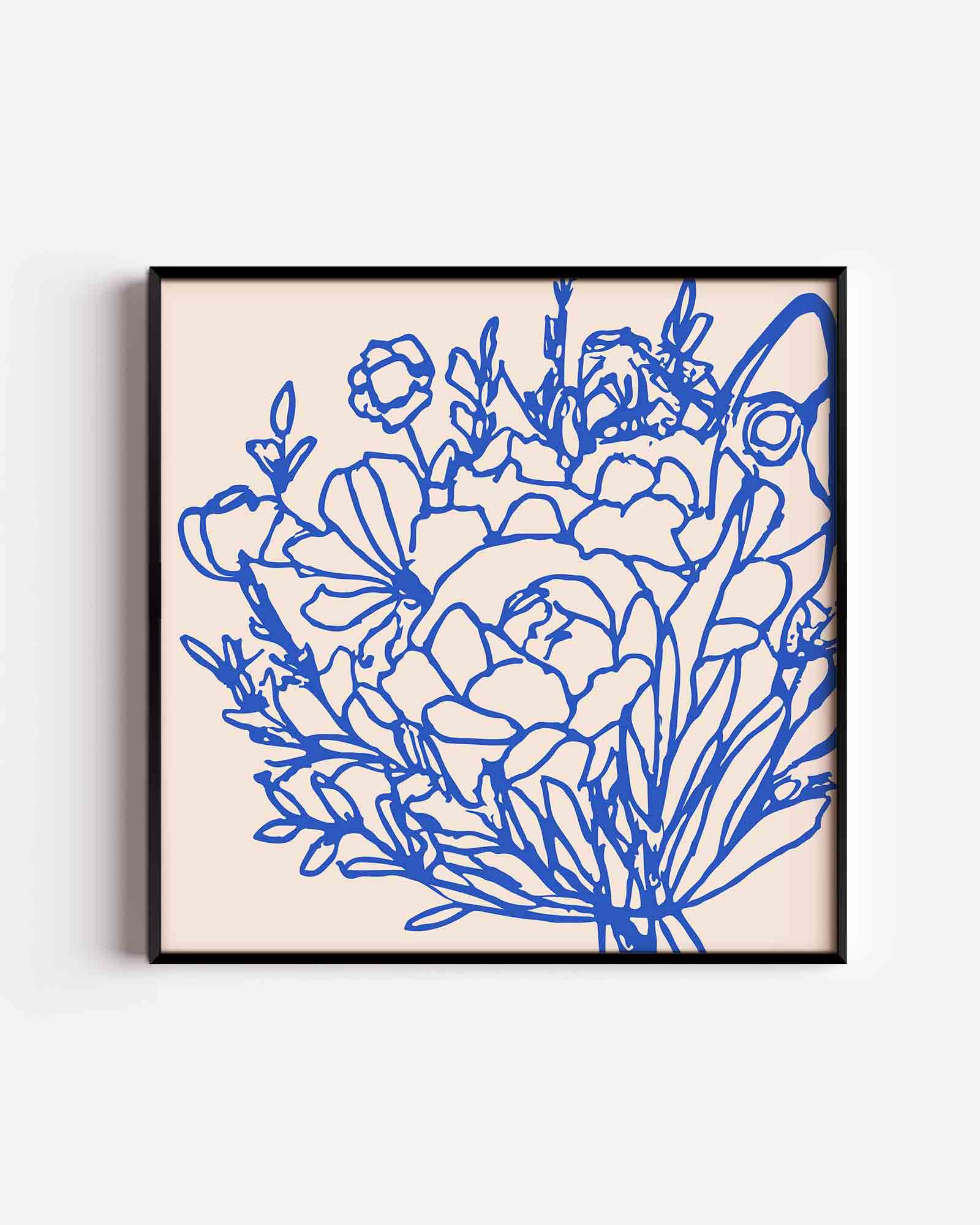 Blauwe bloemen Poster