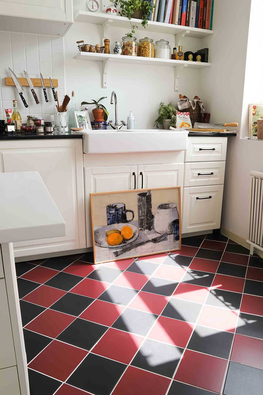 Stilleven met fruit en servies Poster