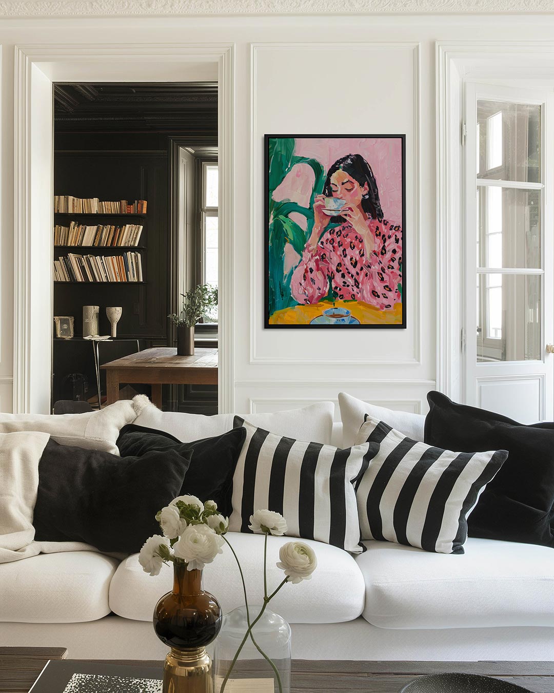 Vrouw met kopje Kunstwerk