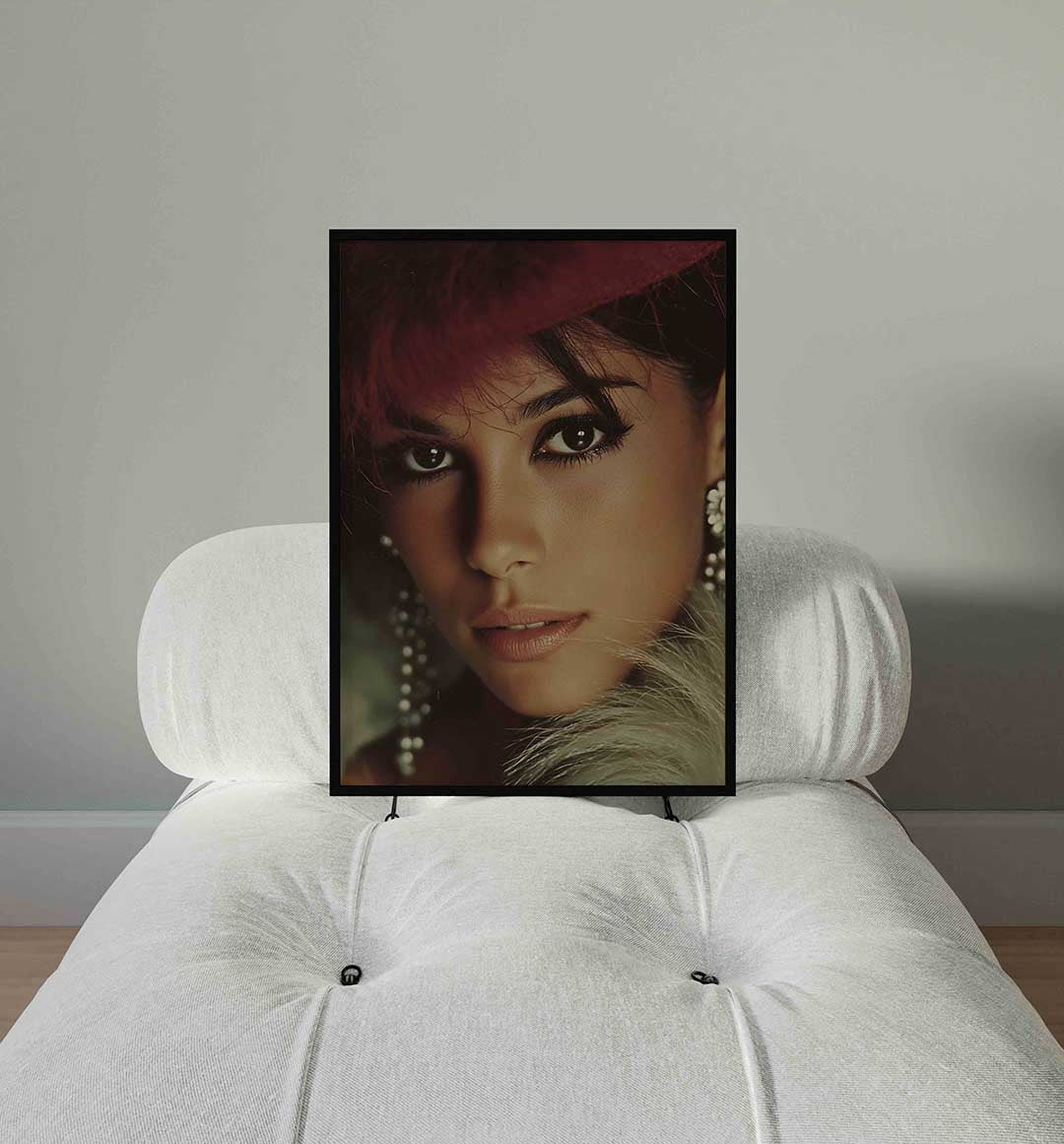 Portret met rode hoed Poster