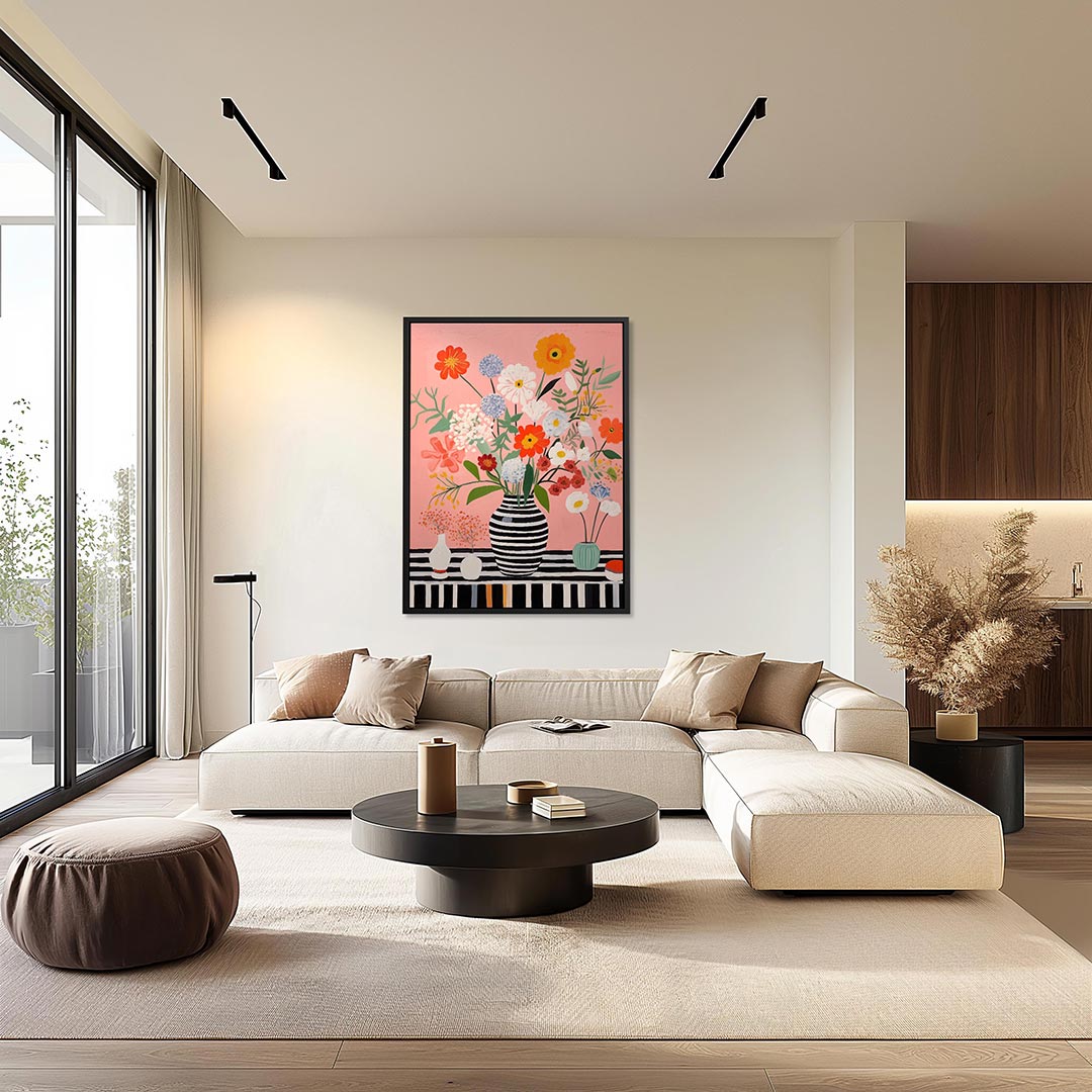 Bloemen in vazen Kunstwerk