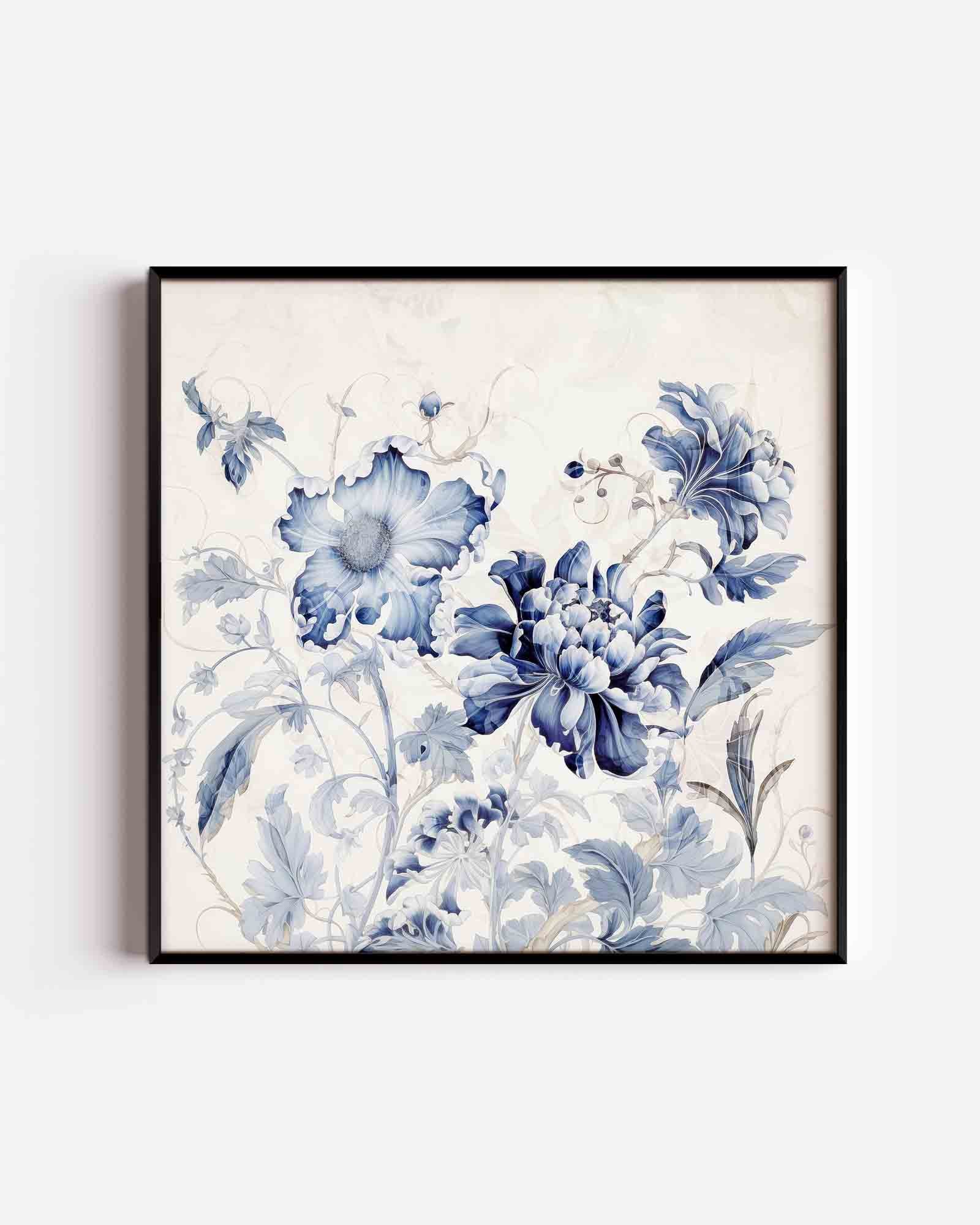 Blauwe bloemen Poster