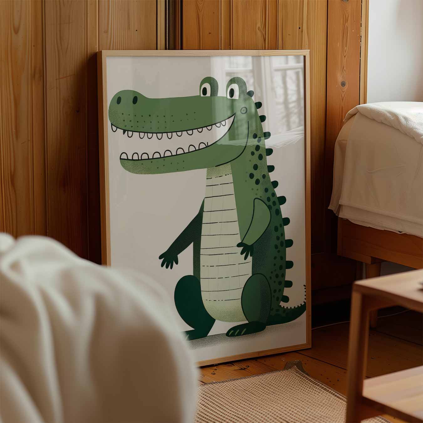 Vrolijke Krokodil Kinderkamer Poster-WallArtistic