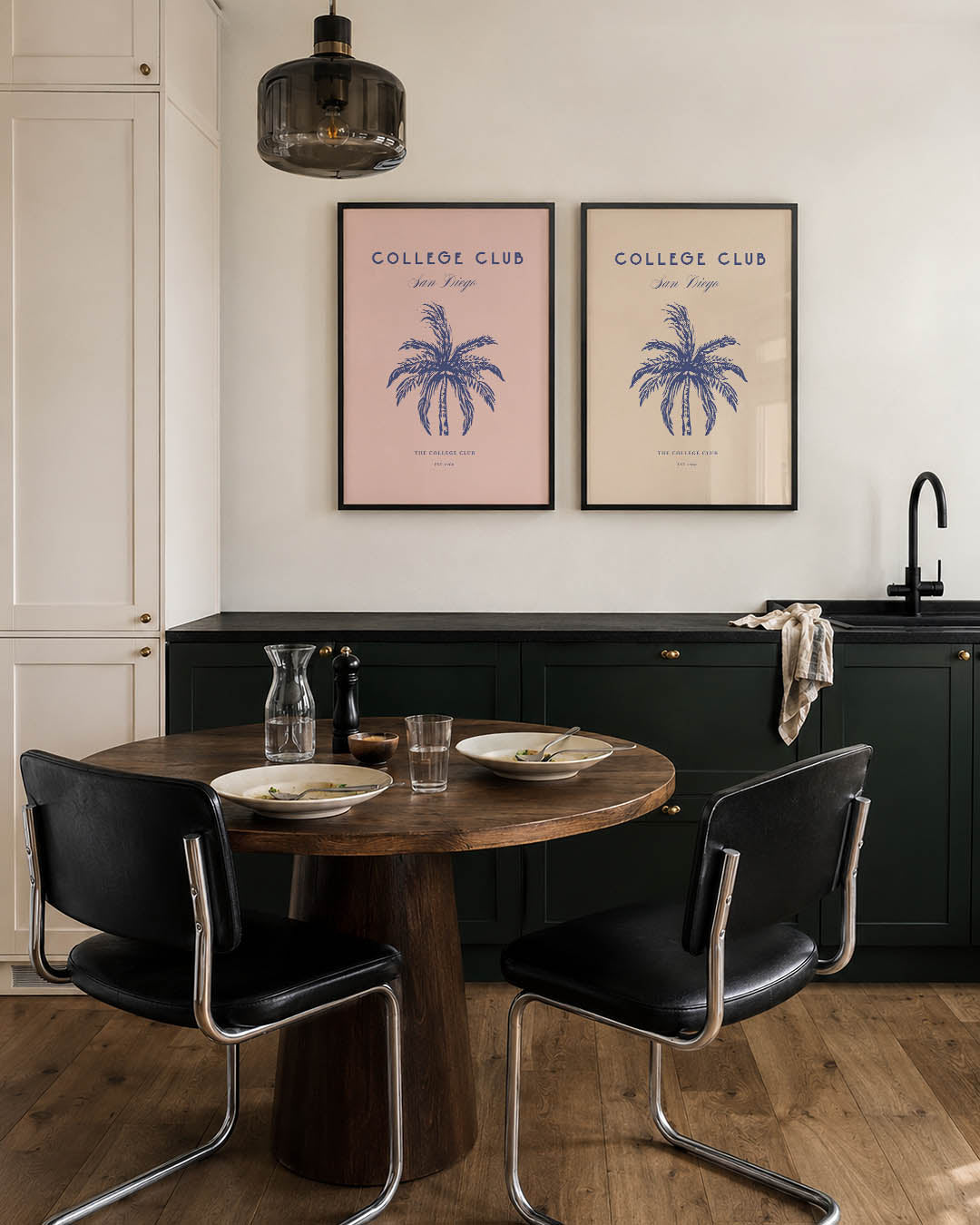 Palmbomen en pastel Posterset