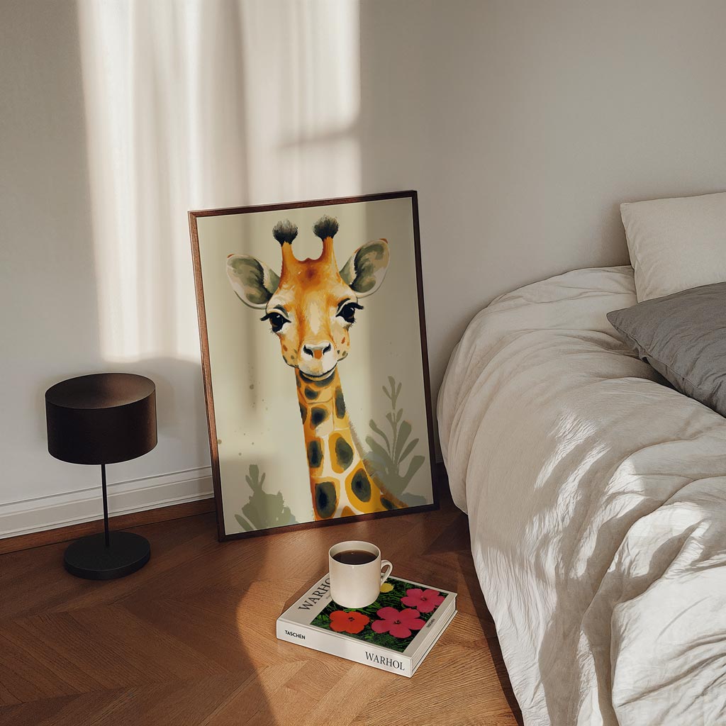 Vrolijke Giraffe Kunstposter-WallArtistic