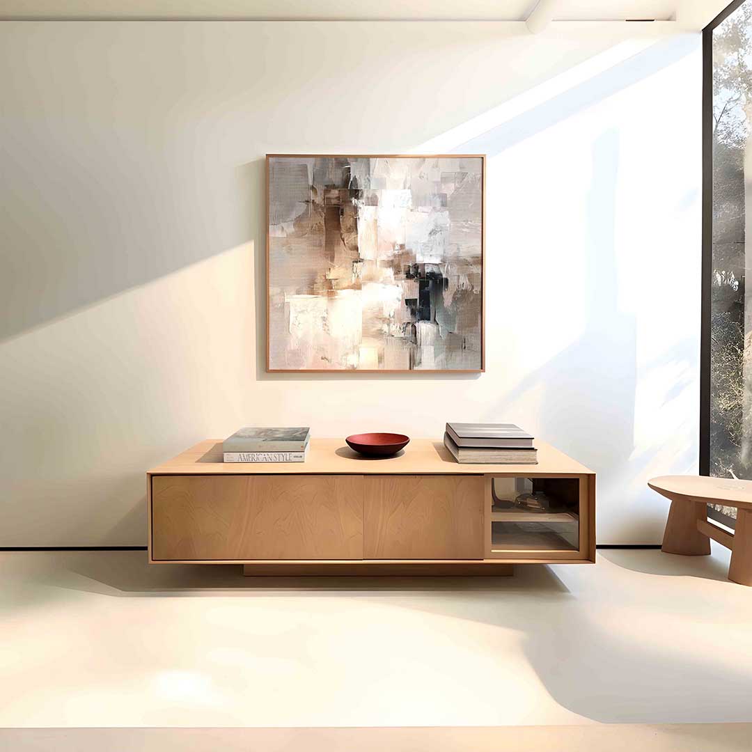 Abstracte beige en bruine Poster