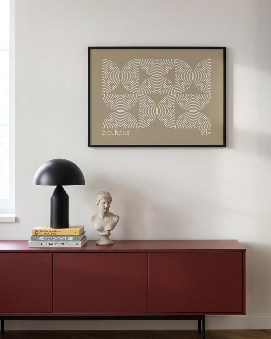 Cirkelpatroon en lijnen Poster