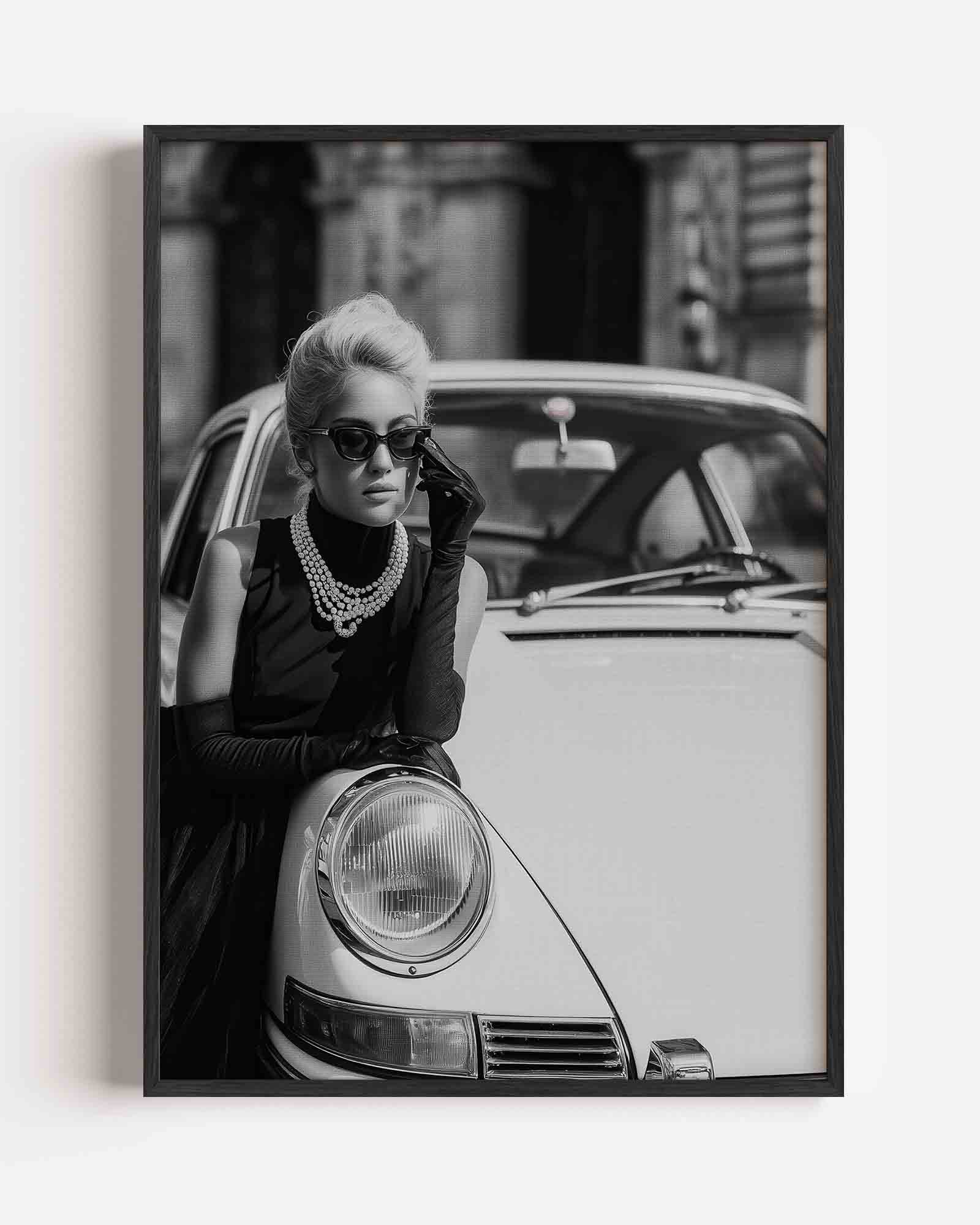 Vrouw met auto Poster