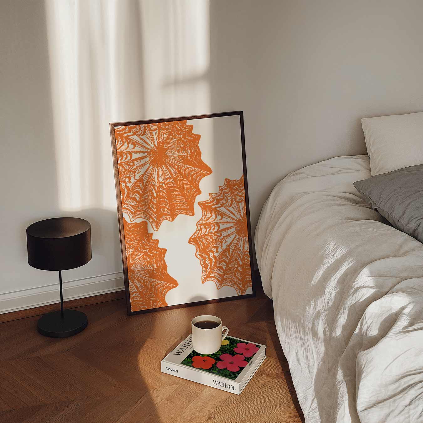 Stijlvolle Oranje Botanische Print Poster-WallArtistic