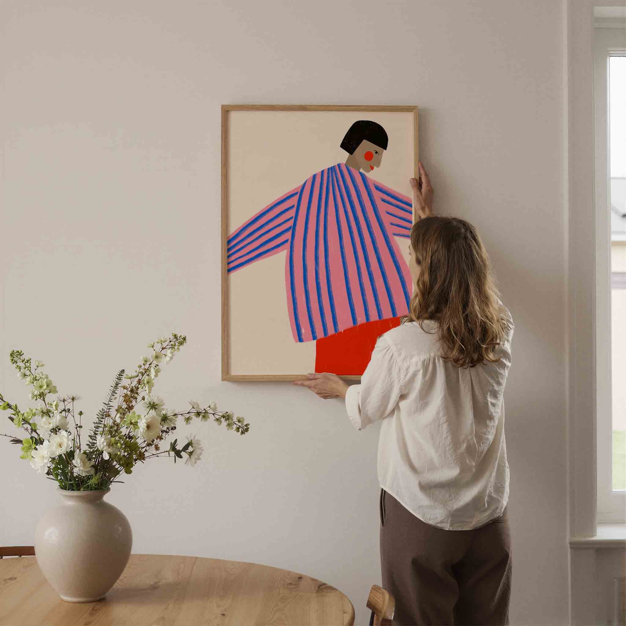 Gestreepte trui Poster