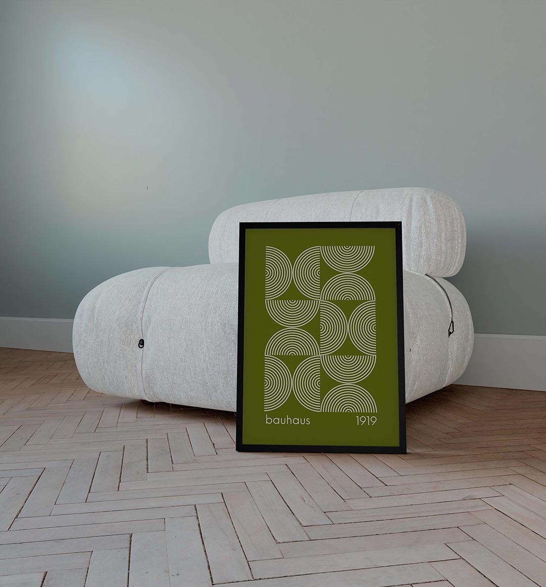 Cirkelpatroon en lijnen Poster