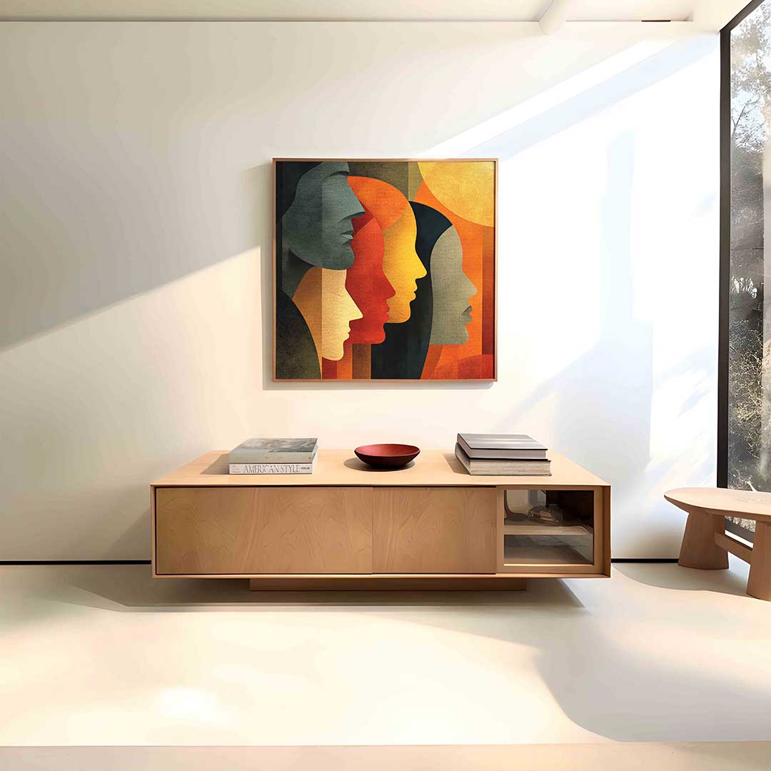 Profielen in warme tinten Poster