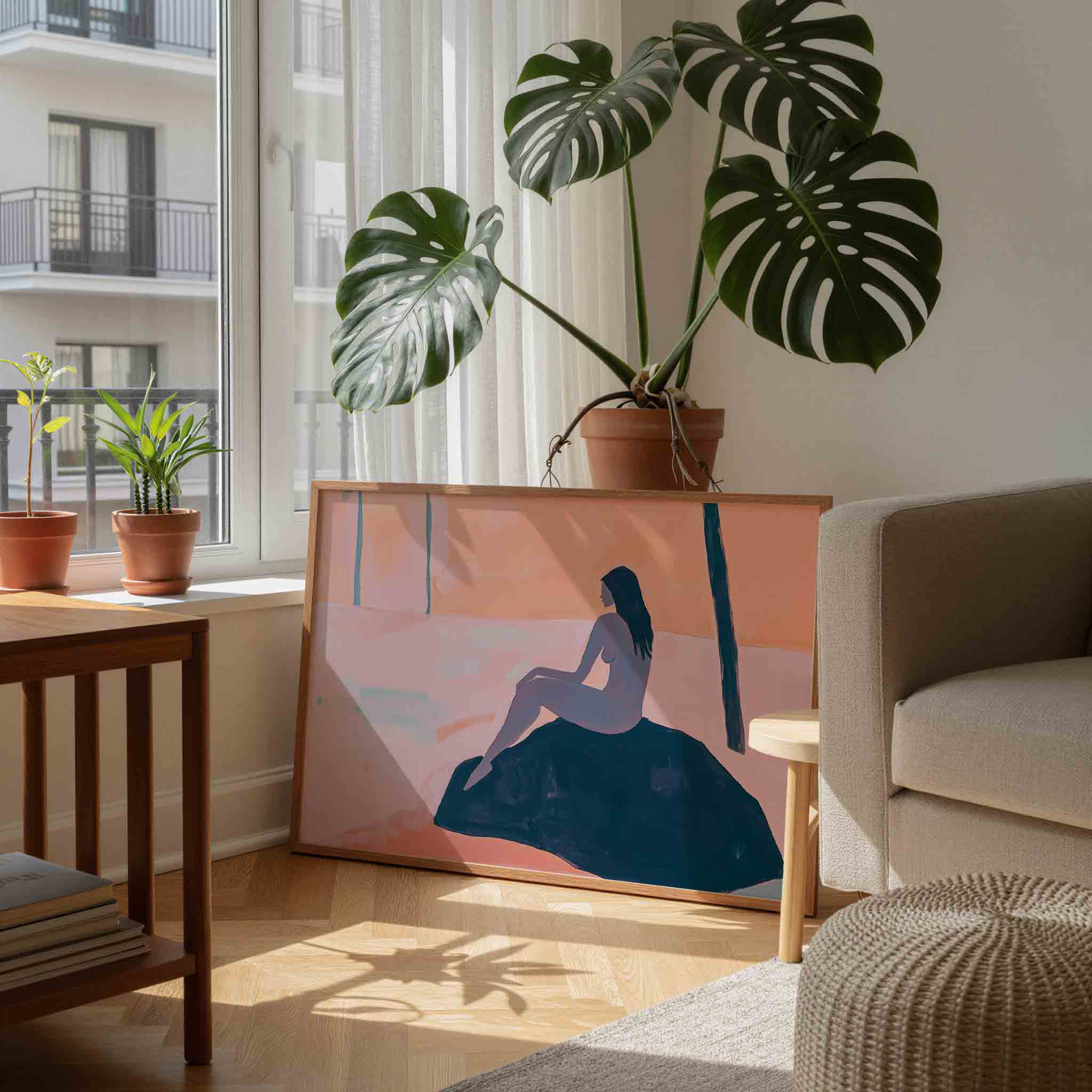 Zittende figuur Poster