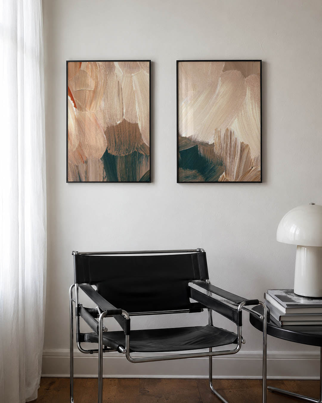 Zachte borstelstreken Posterset