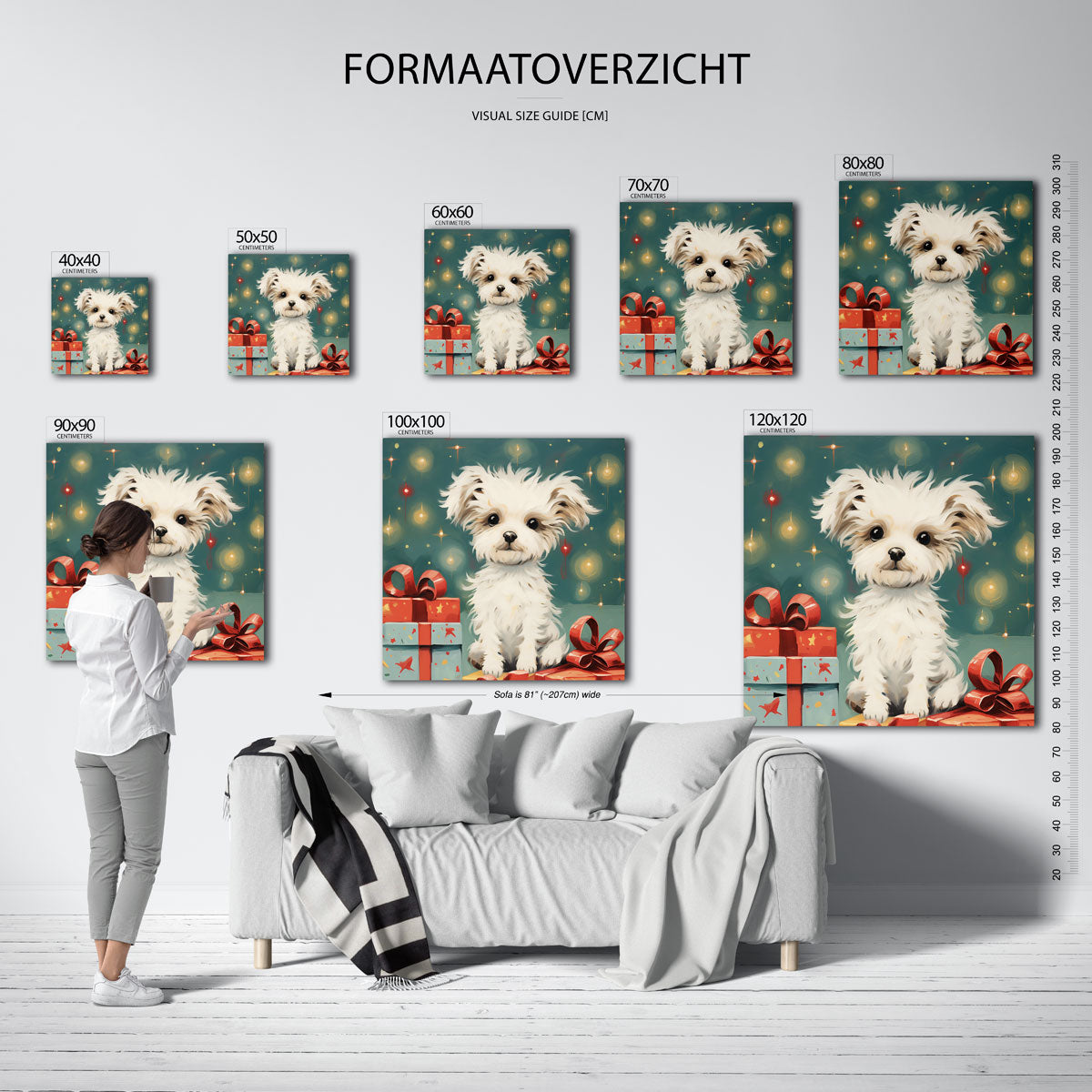 Schattige hond met cadeaus Poster
