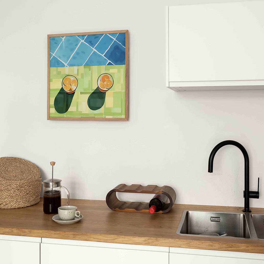 Twee glazen met sinaasappels Poster