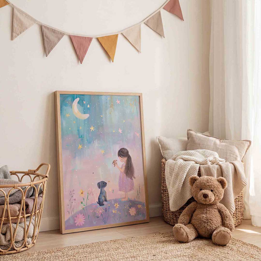 Meisje met hond Poster