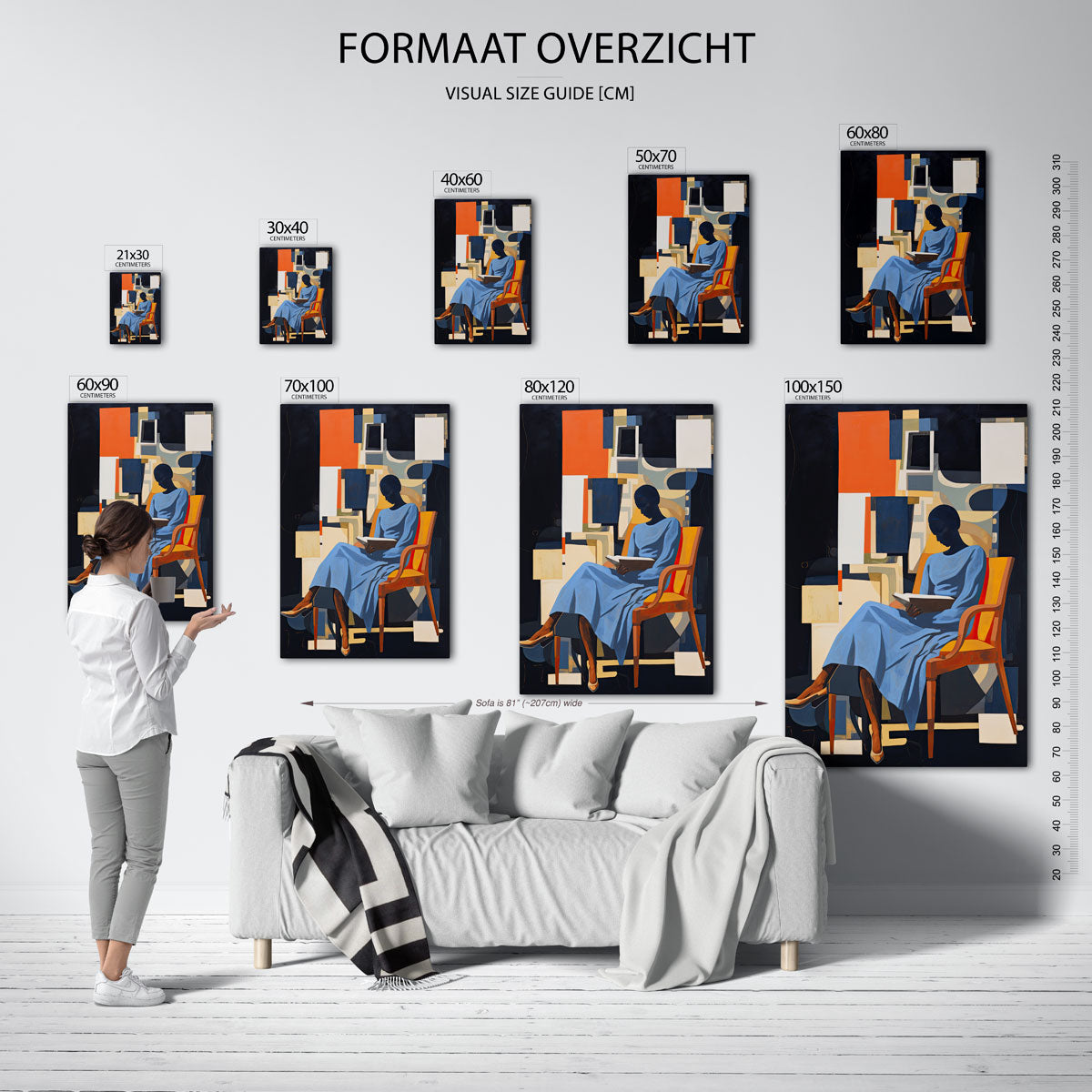 Lezende vrouw in stoel Poster