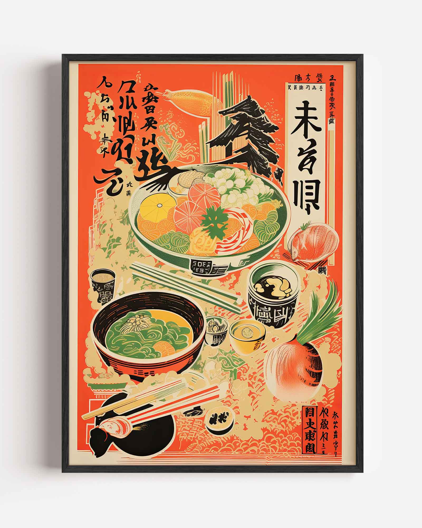 Ramen en ingrediënten Poster