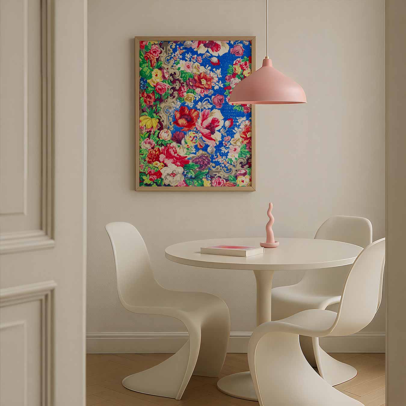 Bloemenpracht op een Hemelsblauwe Achtergrond Poster-WallArtistic