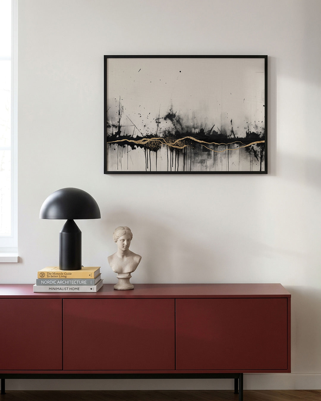 Abstracte zwart en goud Poster