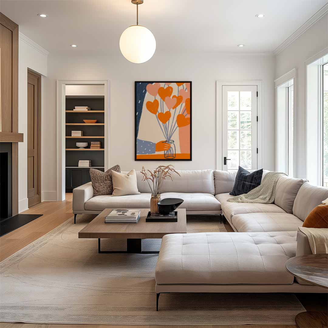 Warme Hartjes Boeketten Kunstwerk-canvas-dibond-plexiglas-wanddecoratie-WallArtistic