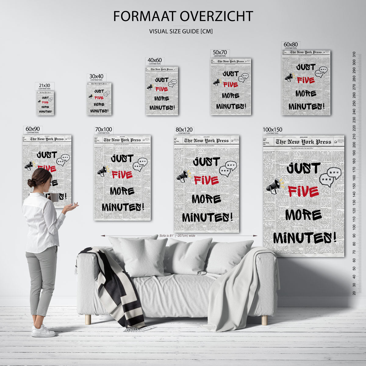 Krant met tekst en symbolen Poster