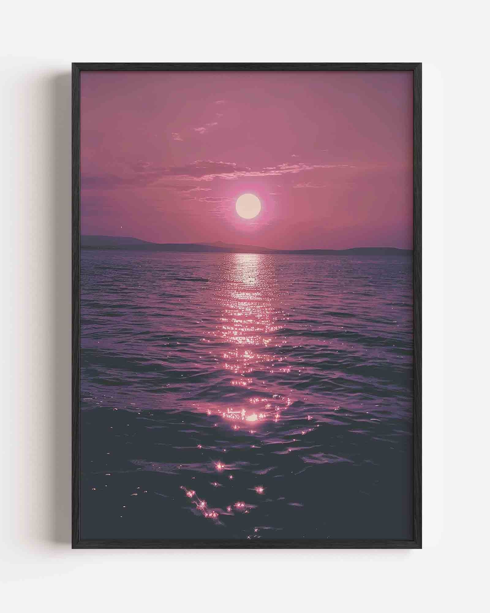 Zonsondergang boven zee Poster