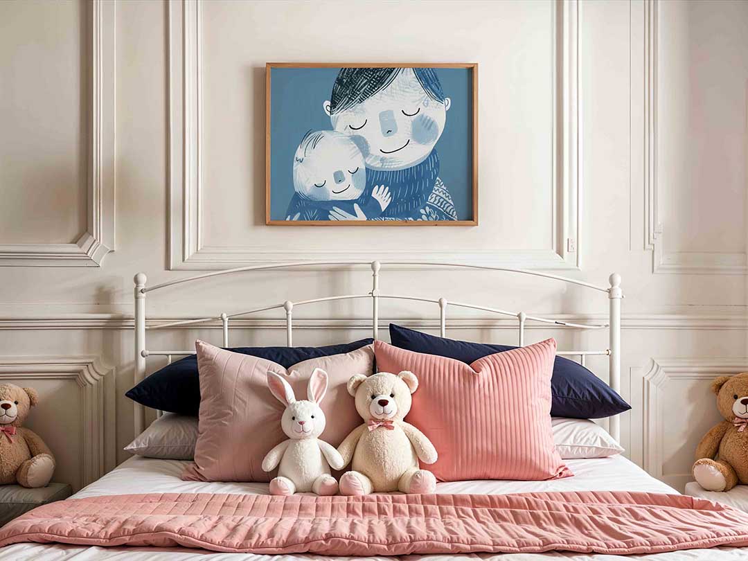 Knuffelende figuren Poster