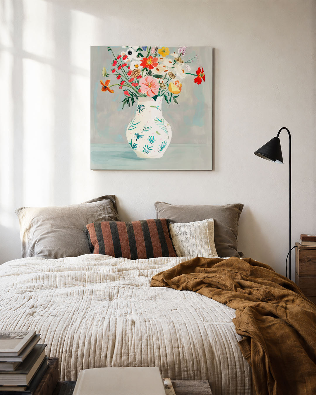 Bloemrijke vaas Kunstwerk