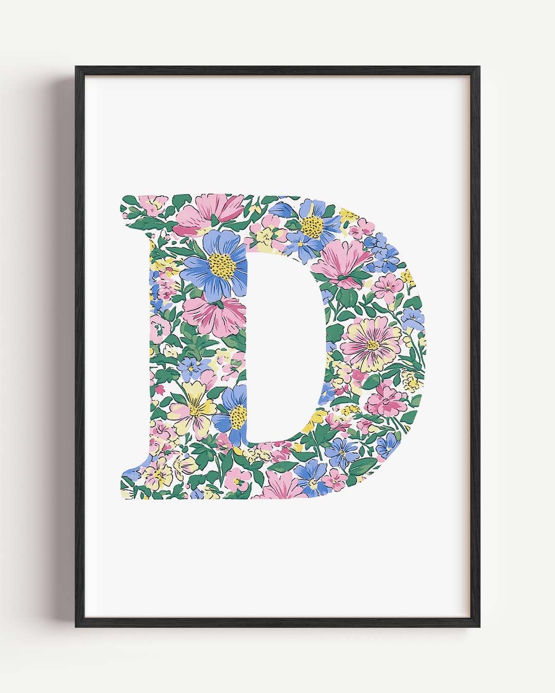Bloemen Initialen Poster-WallArtistic