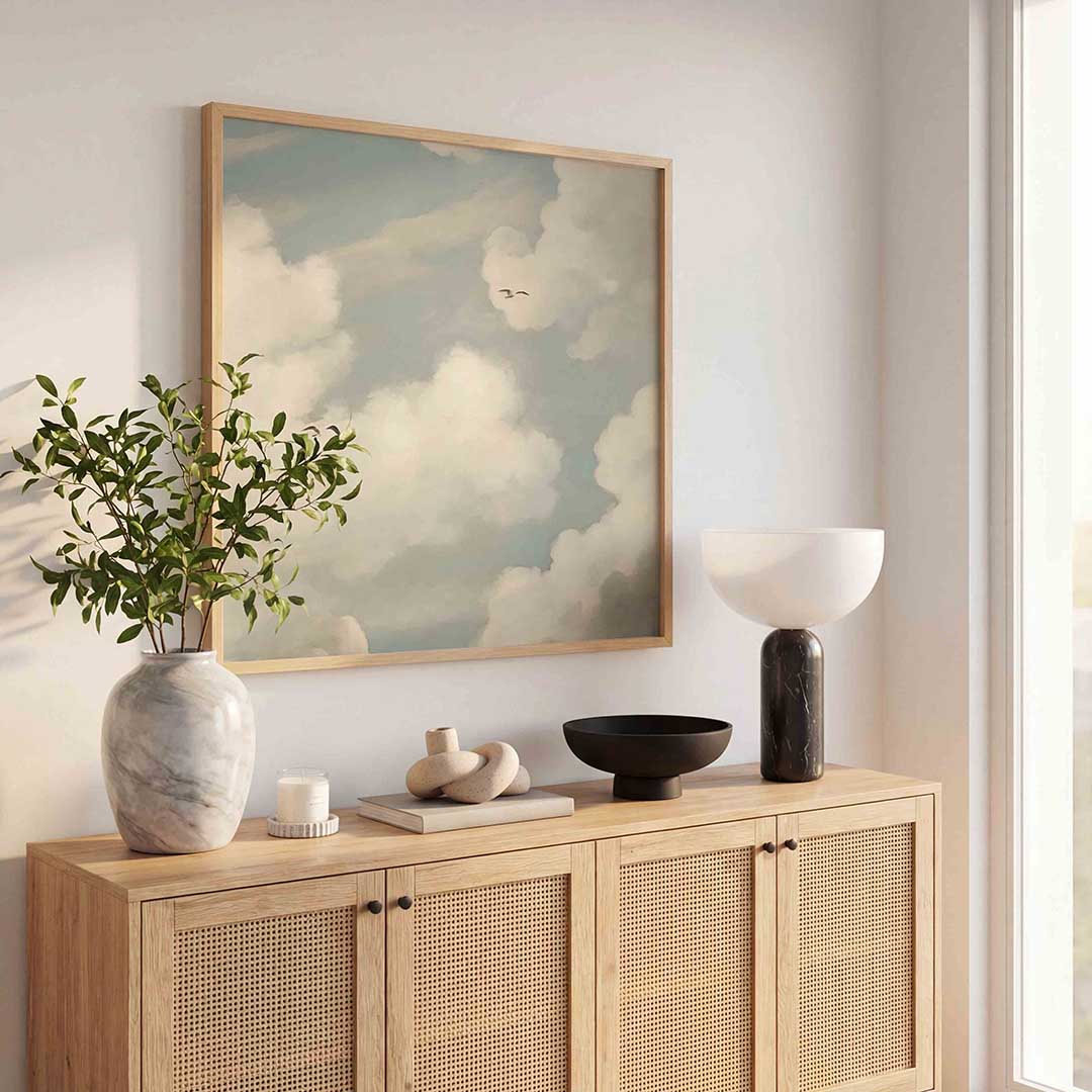 Wolken en vogels Poster