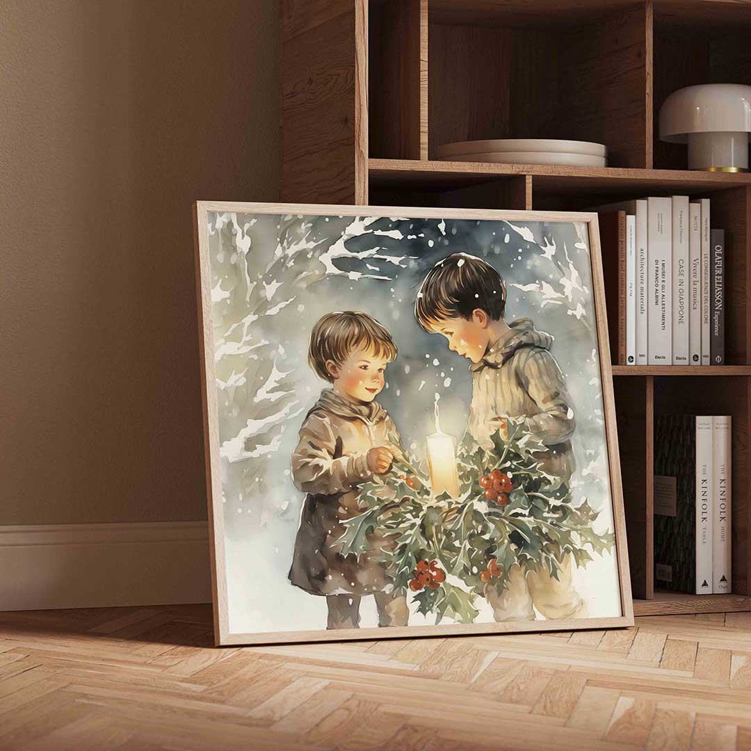 Kinderen met kaars Poster