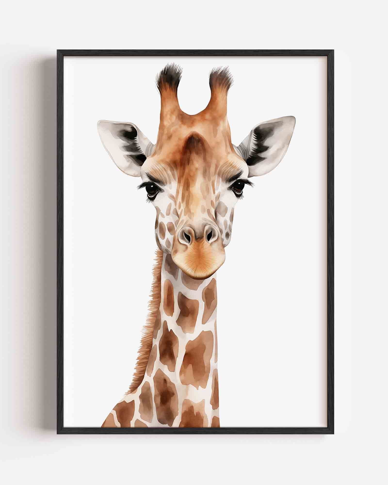 Giraffe portret Poster