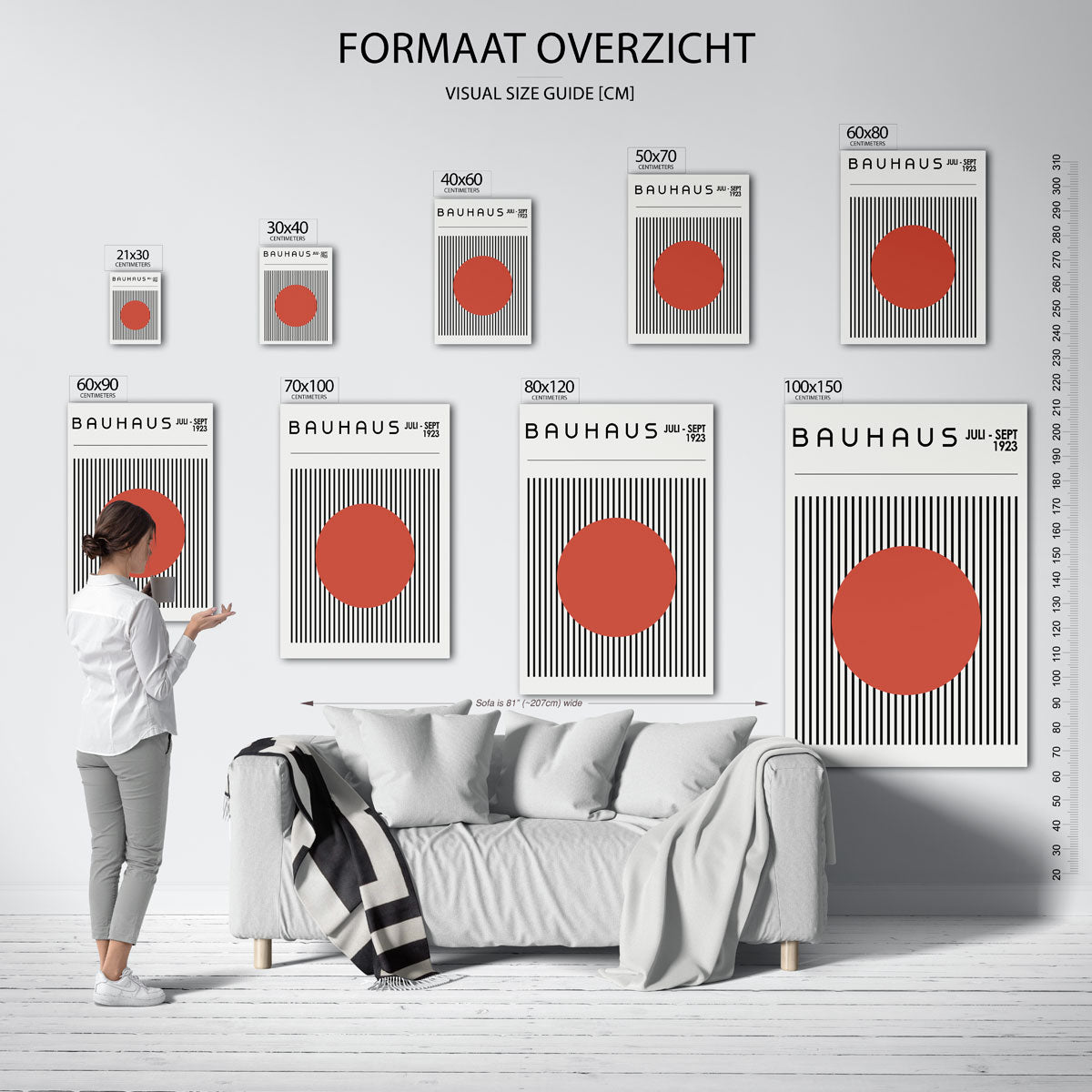Lijnen en cirkel Poster