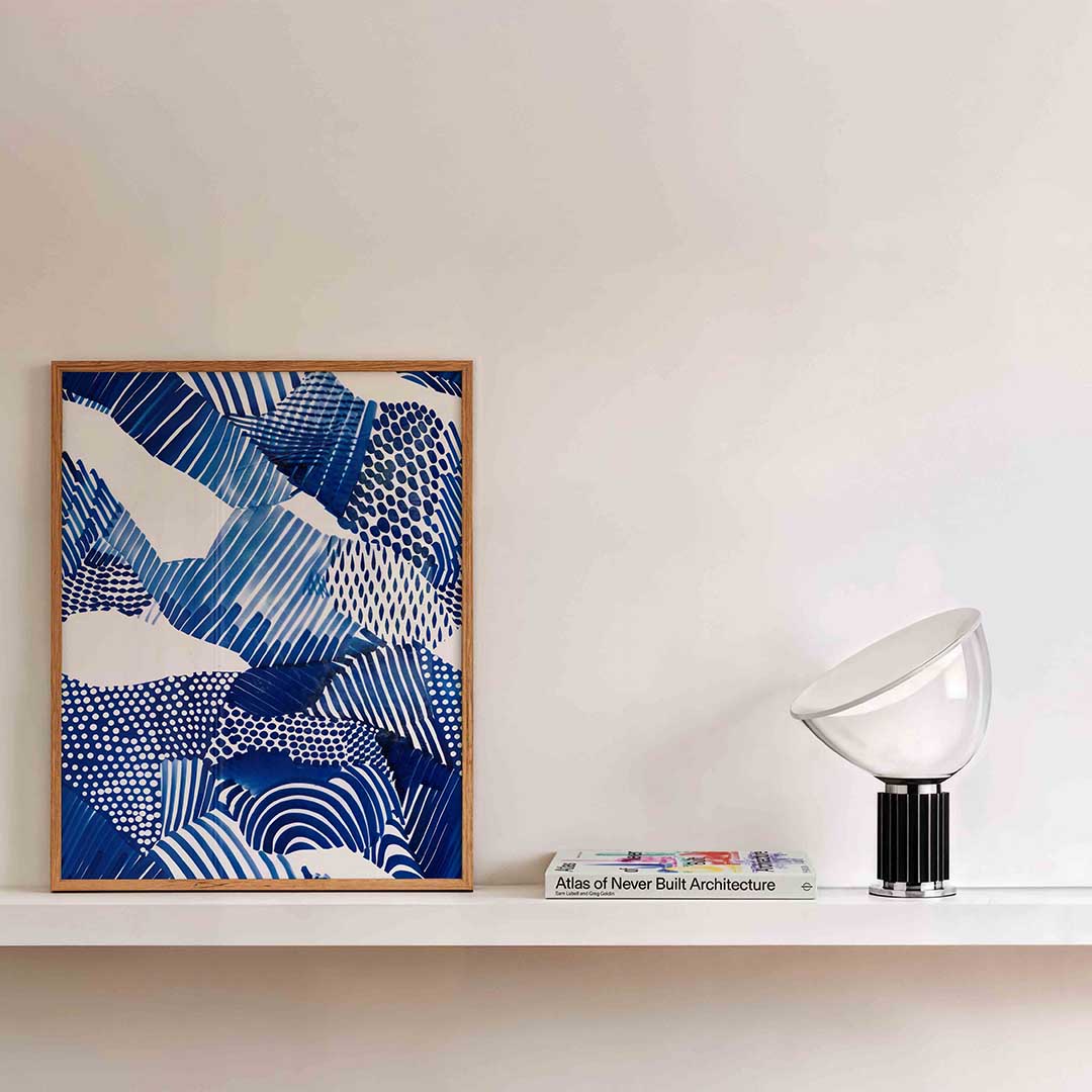 Abstracte blauwe patronen Poster