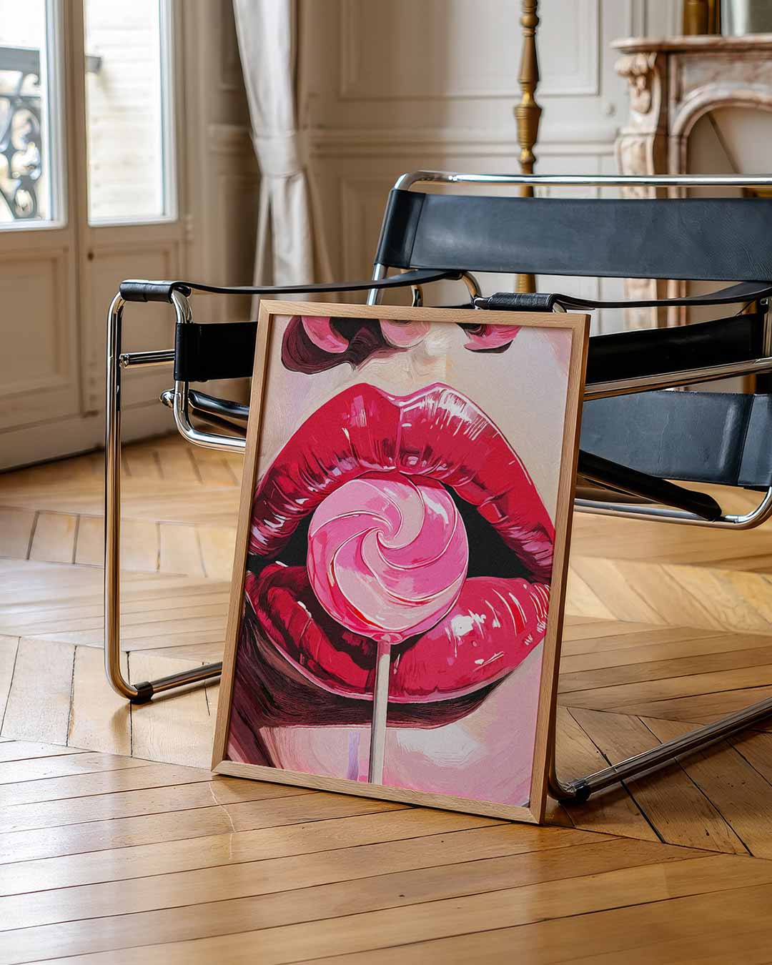 Pop Art Lolly Lips Poster-WallArtistic