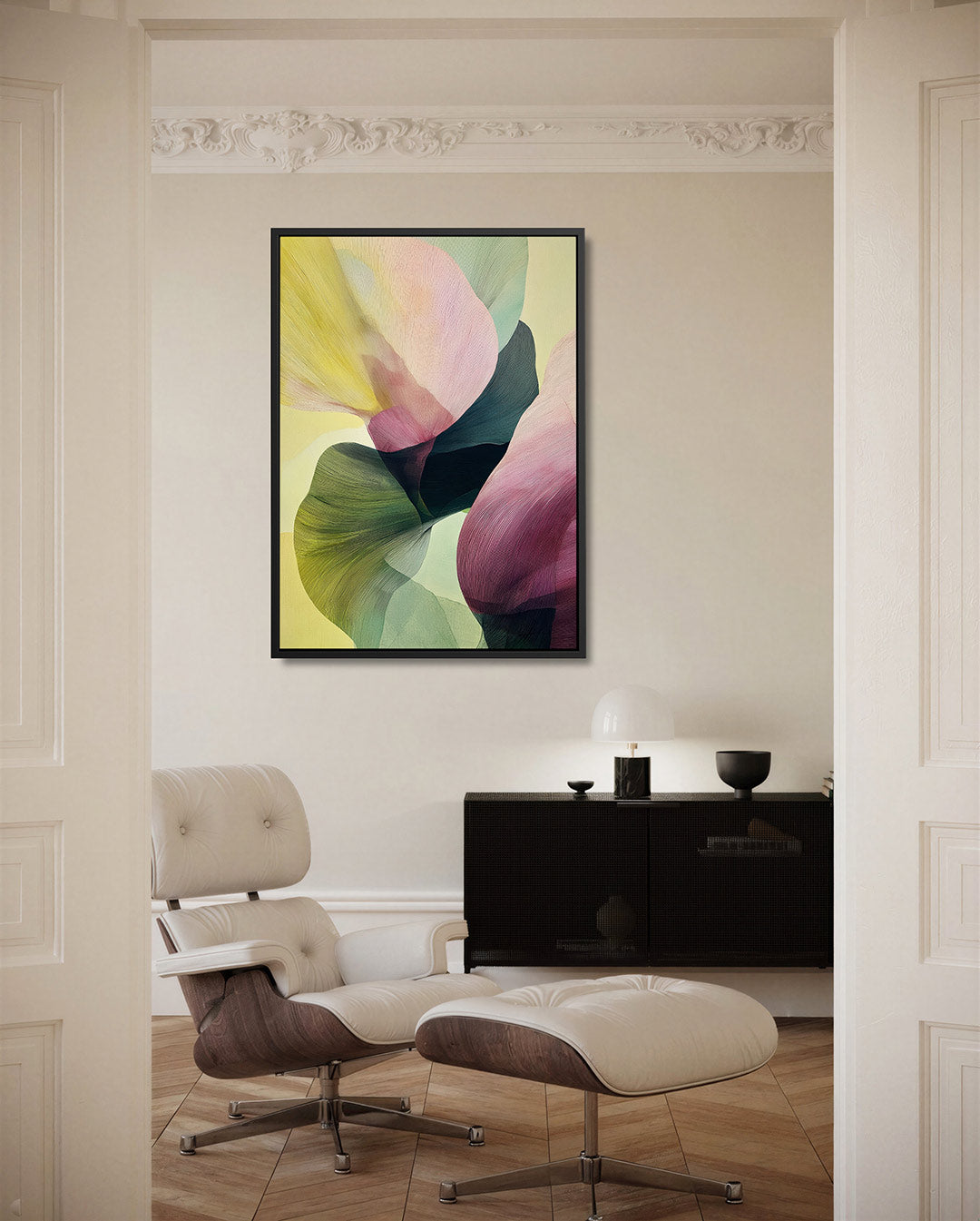 Vloeiende kleurencompositie Kunstwerk