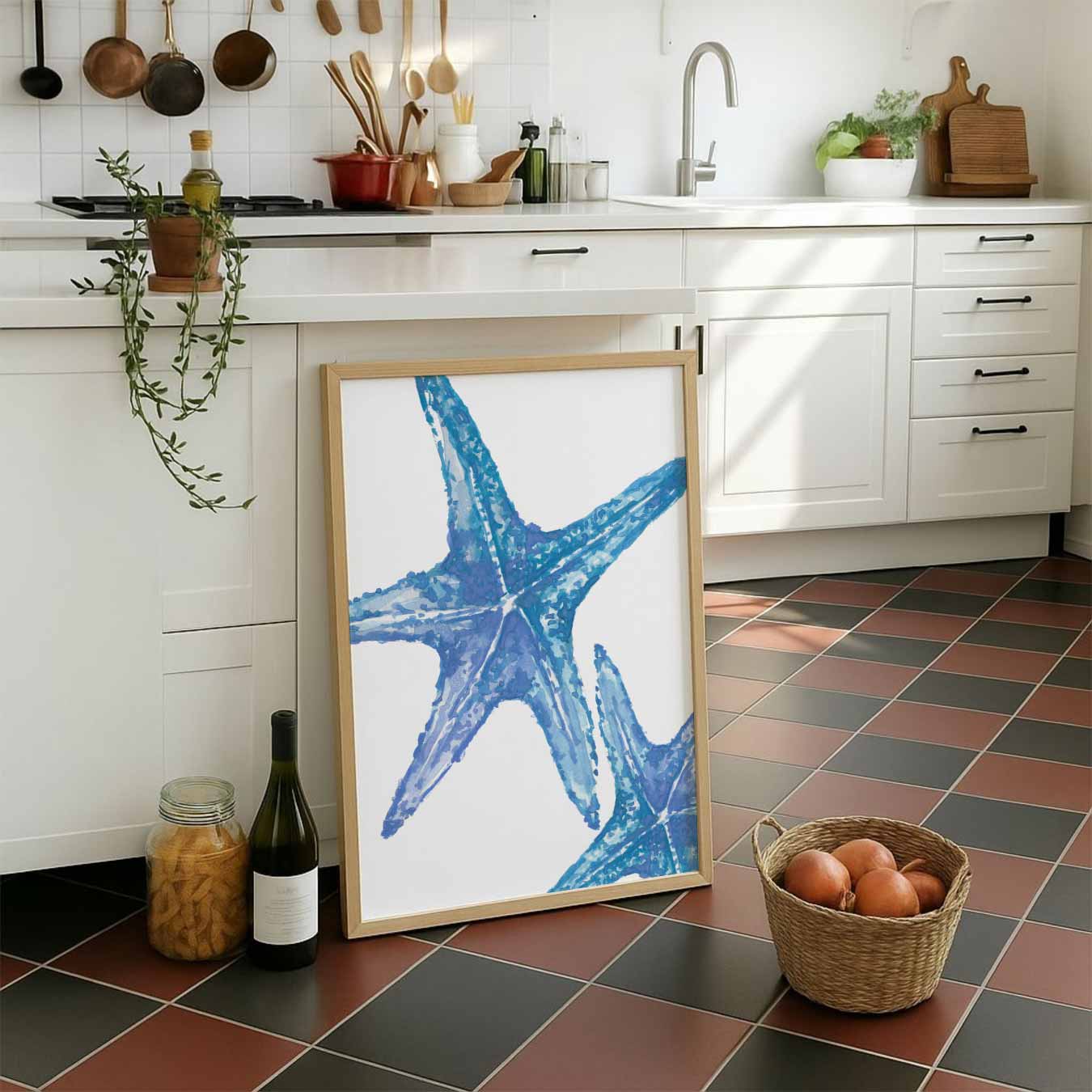 Blauwe Zeesterren Poster-WallArtistic