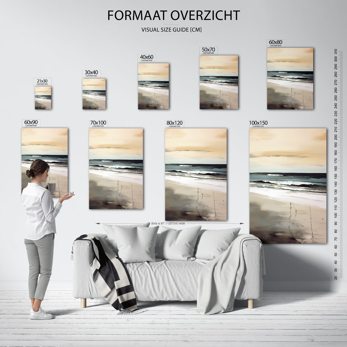 Strand en golven Poster