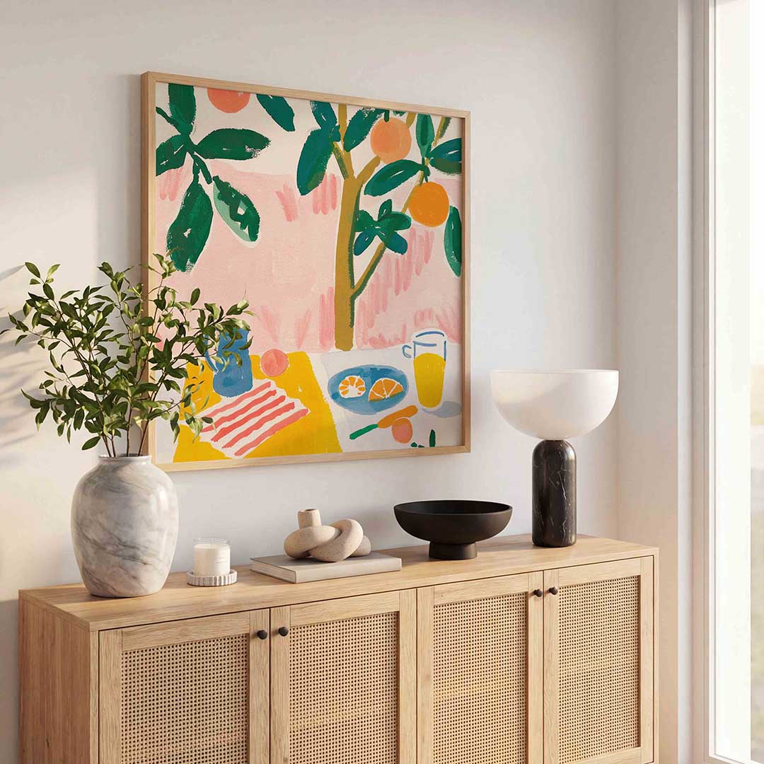 Citrus en tafel Poster
