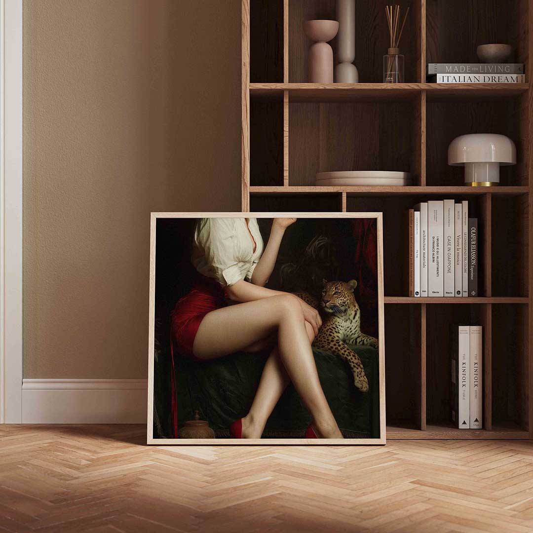 Vrouw met luipaard Poster
