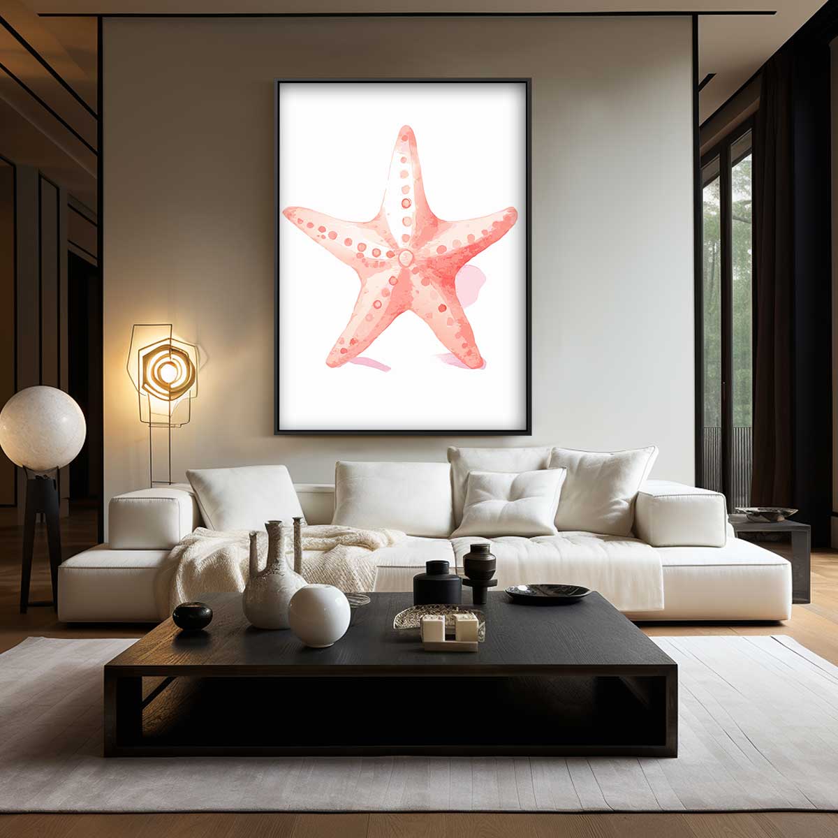 Zachte Zeester Illustratie Kunstwerk-canvas-dibond-plexiglas-wanddecoratie-WallArtistic