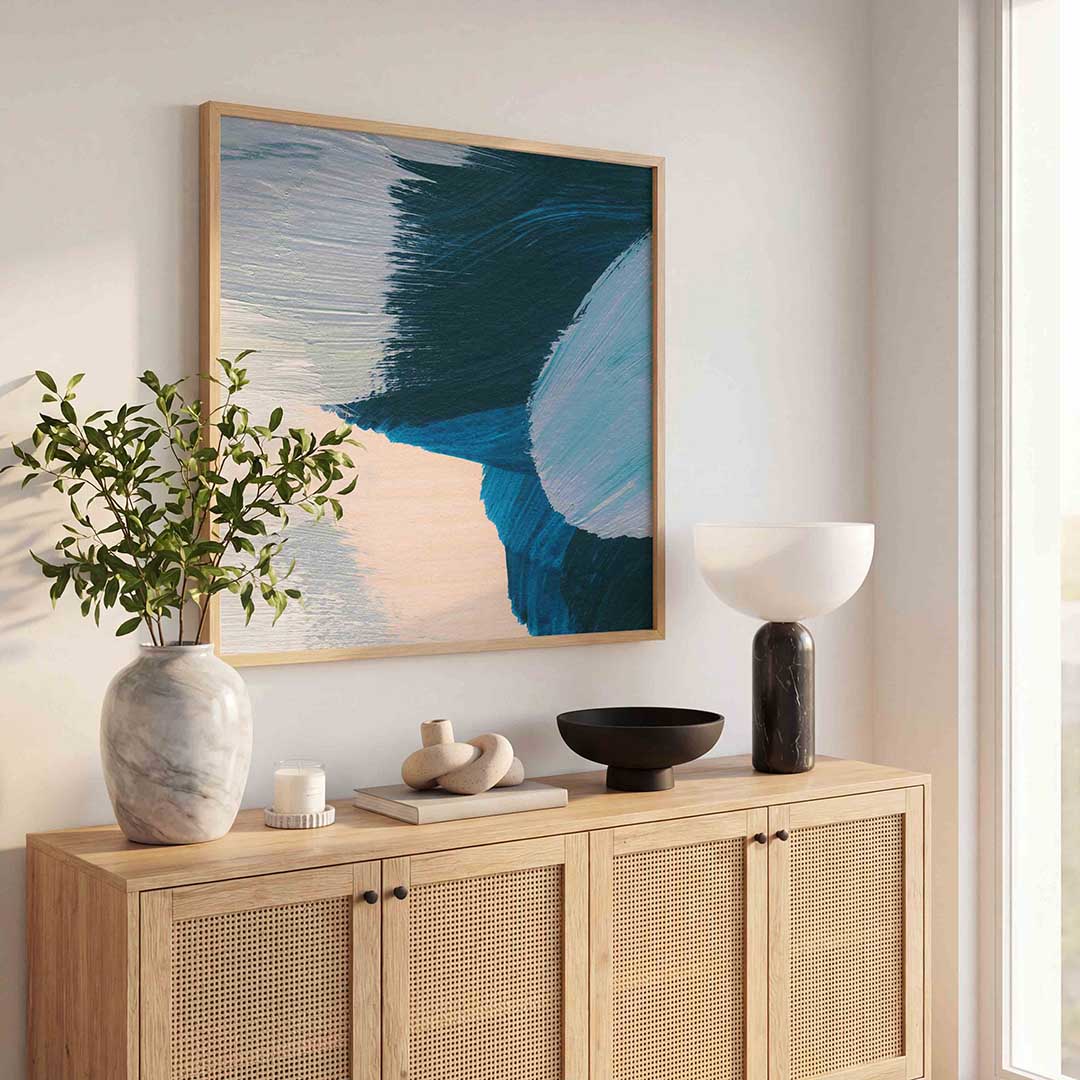 Abstracte penseelstreken Poster