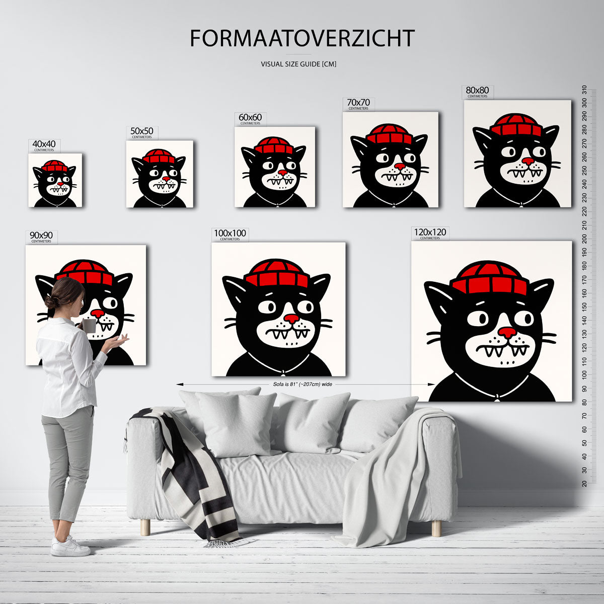 Kat met rode muts Poster
